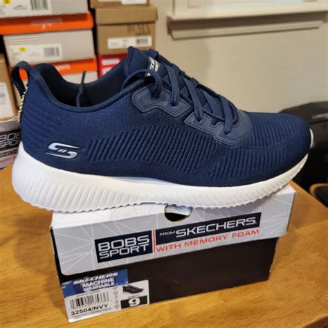 navy blue skechers|navy blue skechers memory foam.